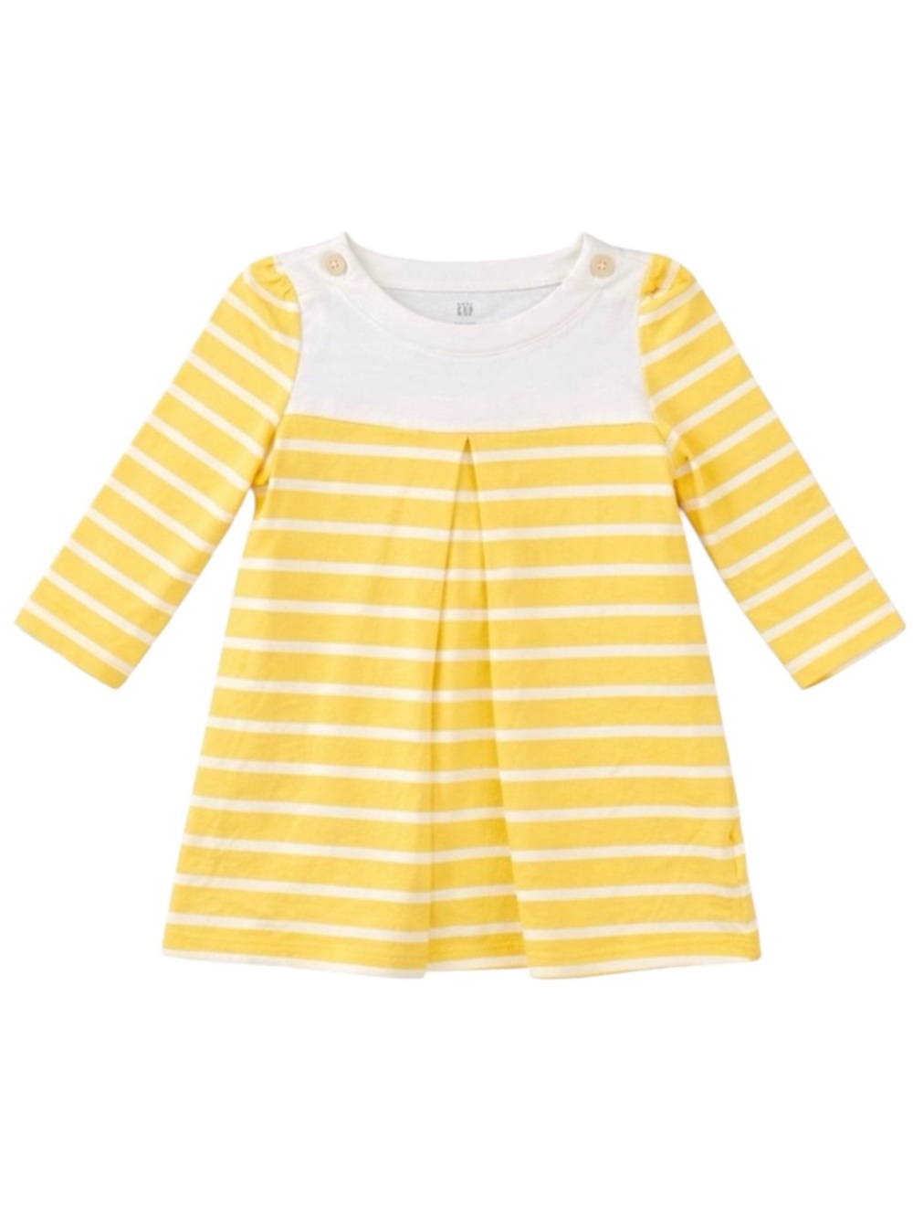Gap Baby/Toddler Shirt Dress 12-18M Yellow Stripe EUC
